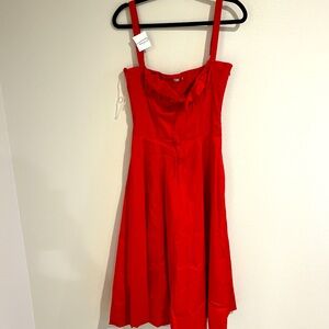 (10) HOUSE OF CB 'Carmen' Red Rose Bustier Sundress/Size M-US 6-8